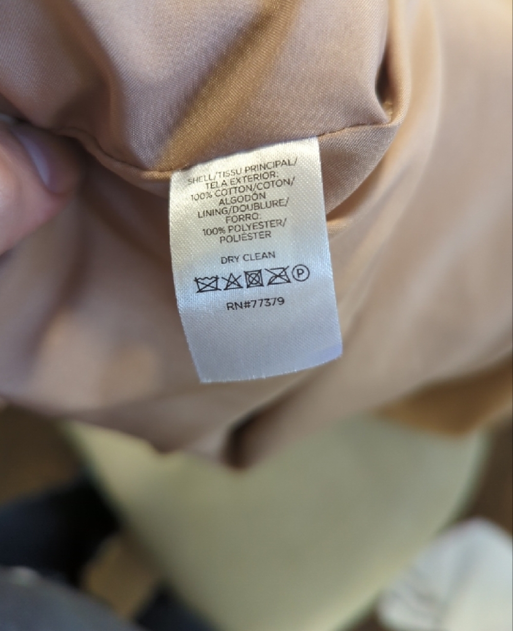 Ann Taylor Double Breasted Camel Trench Coat with Belt Size Small - Picture 12 of 12